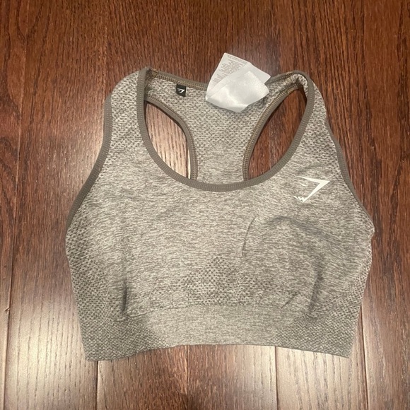 GYMSHARK Vital Seamless Sports Bra Olive Green Size Small - Picture 1 of 4